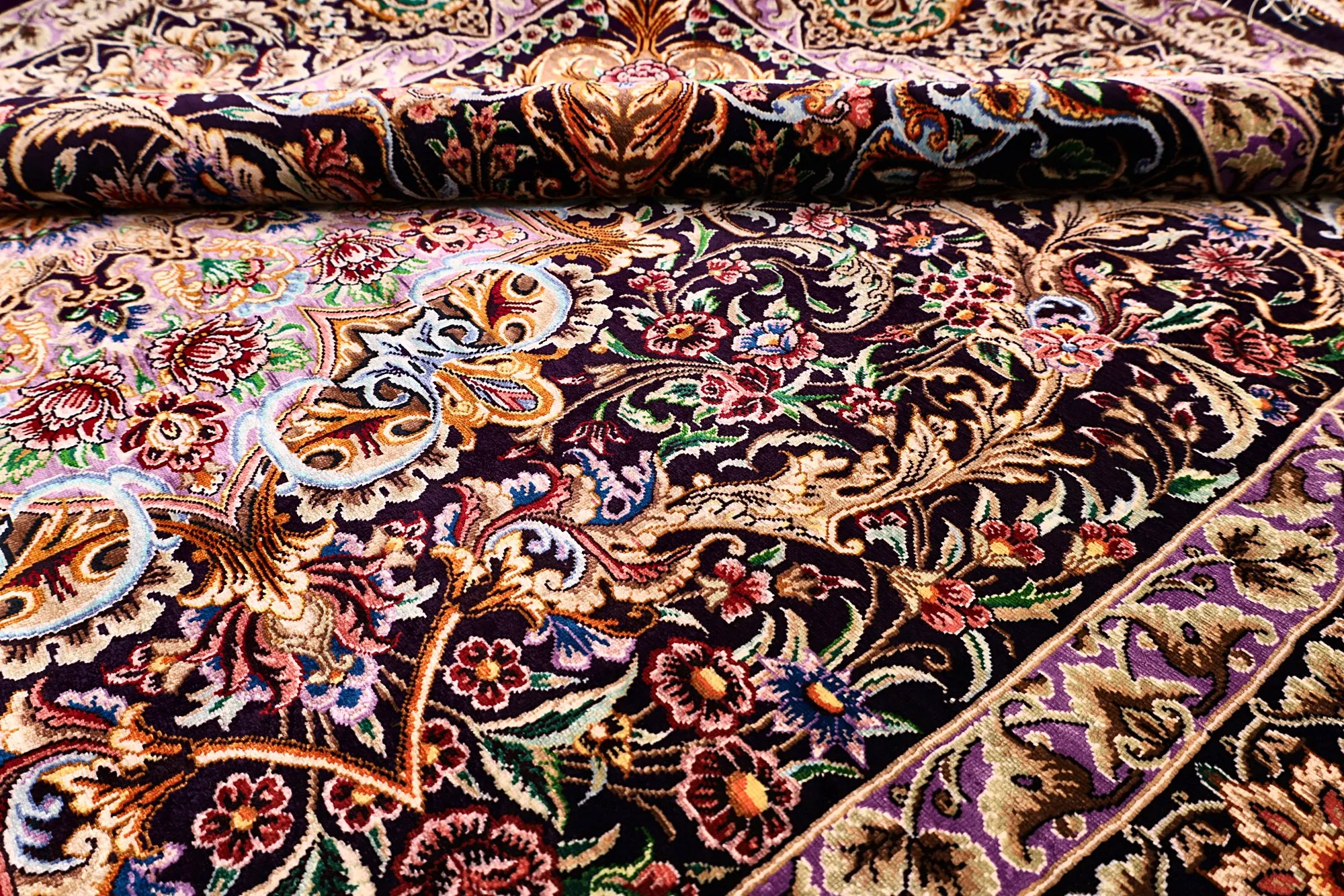 Qom Persian Rug 195 × 136 cm, Silk, hand-knotted