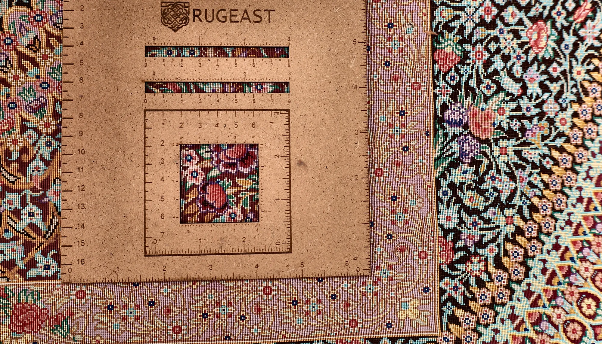 Qom Persian Rug — hand-knotted, 200 × 133 cm, Silk
