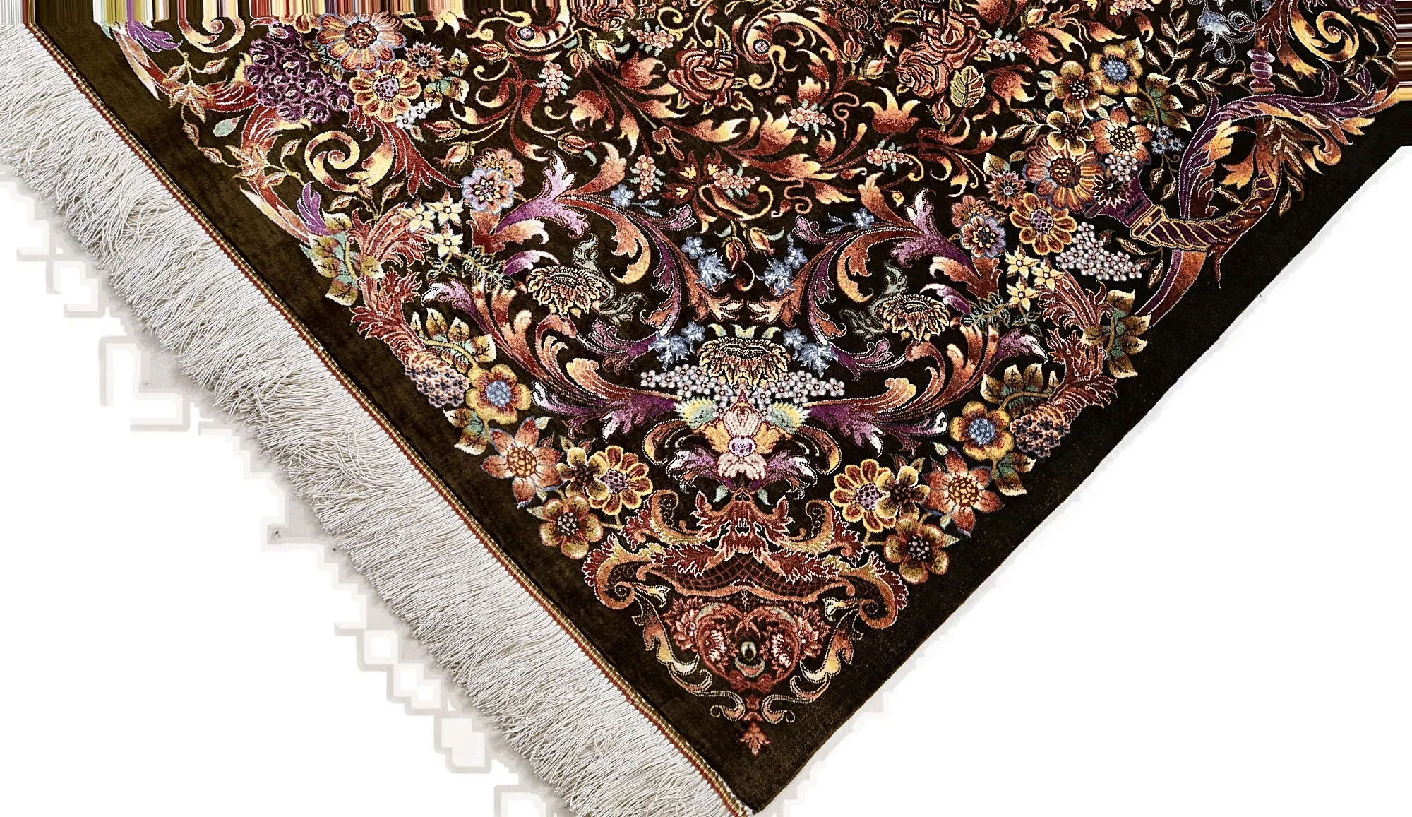 Qom Persian Rug 200 × 140 cm, Silk, hand-knotted