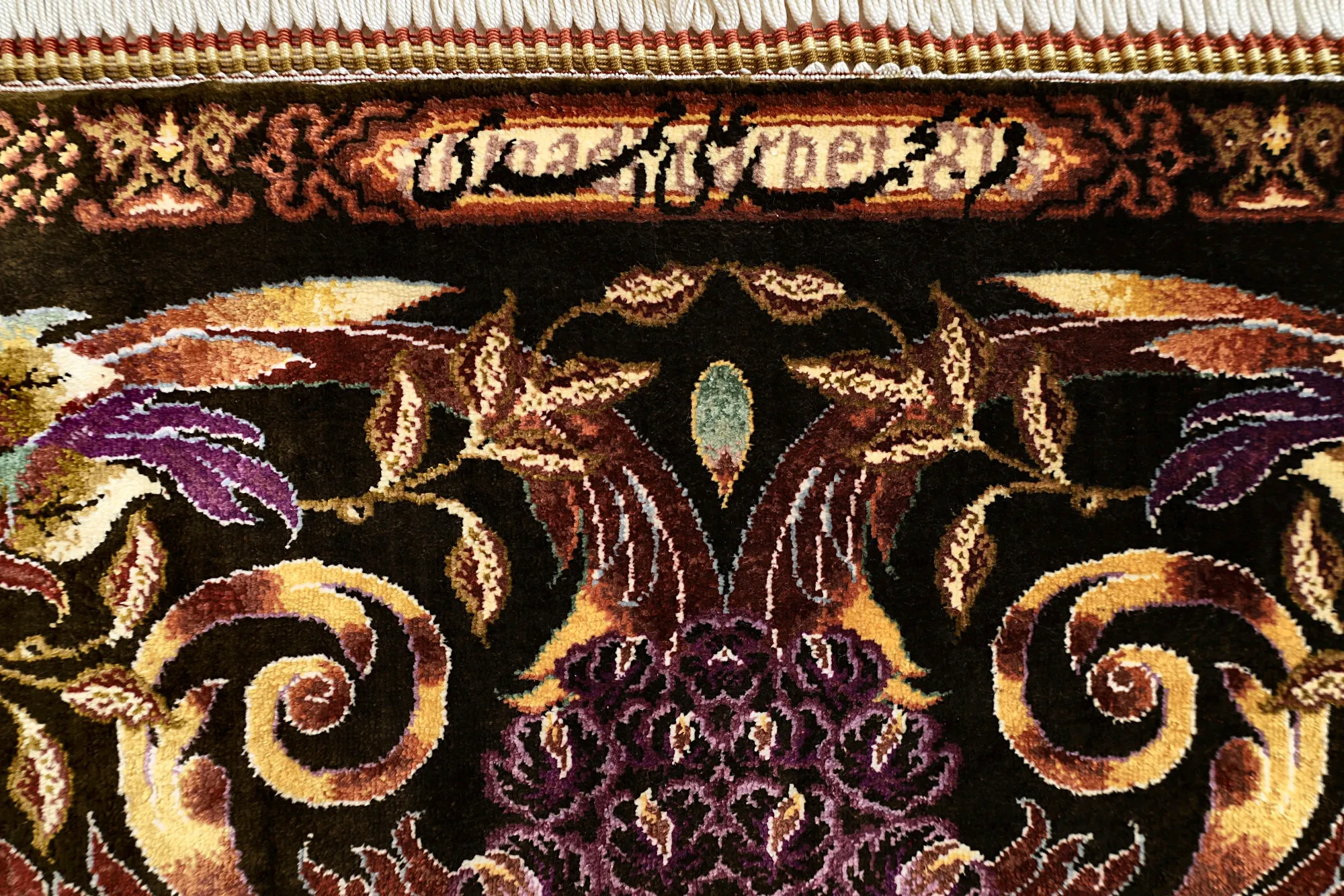 Qom Persian Rug 200 × 140 cm, Silk, hand-knotted