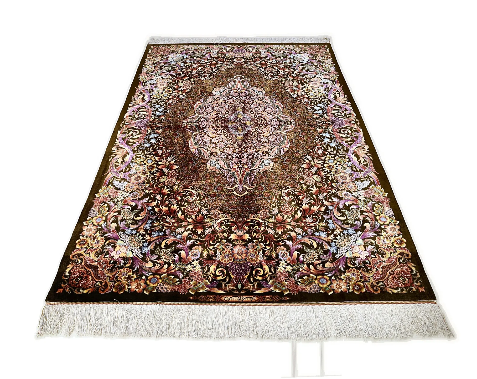 Qom Persian Rug 200 × 140 cm, Silk, hand-knotted