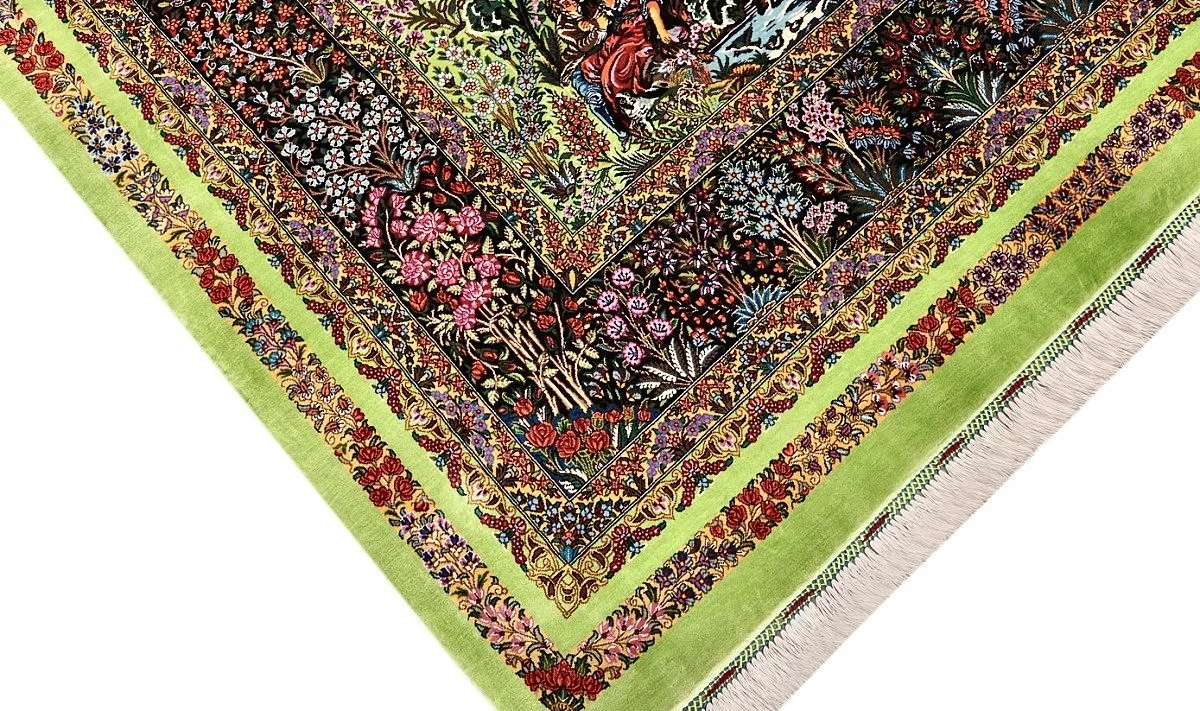 118110-06 Qom Persian Rug — hand-knotted, 209 × 135 cm, Silk