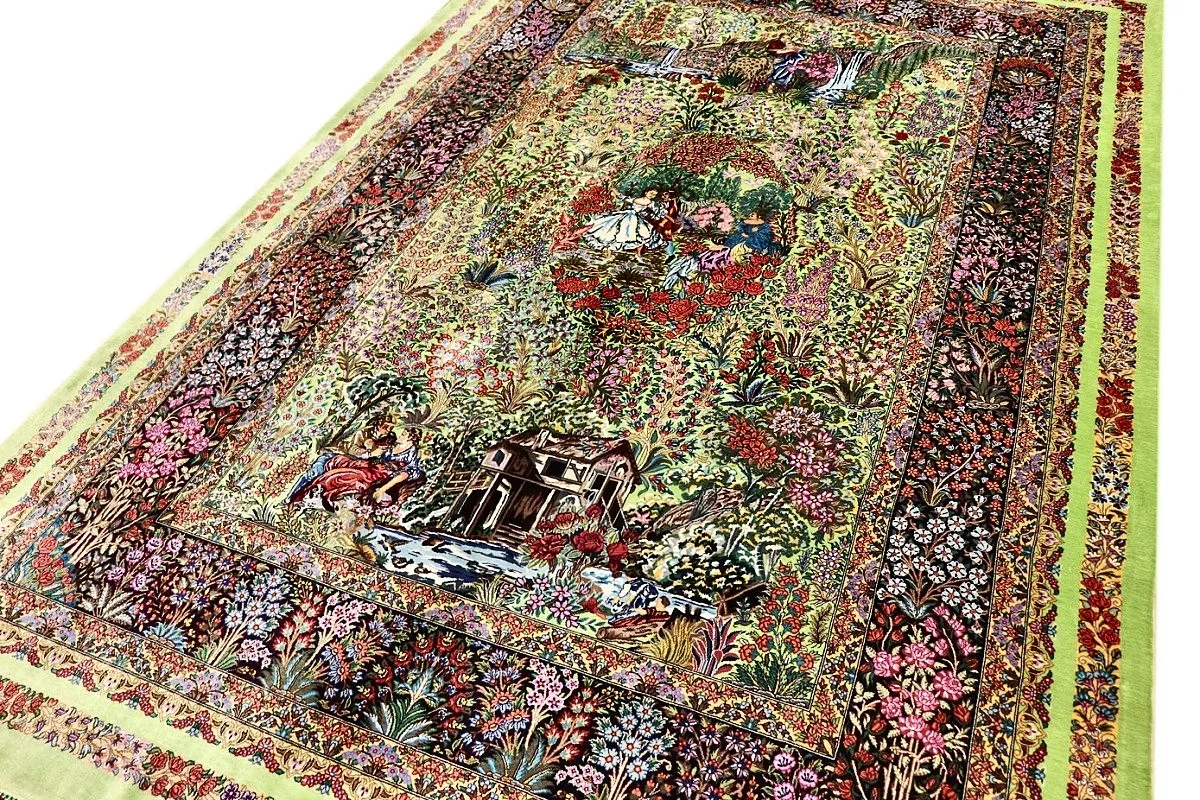 118110-08 Qom Persian Rug — hand-knotted, 209 × 135 cm, Silk