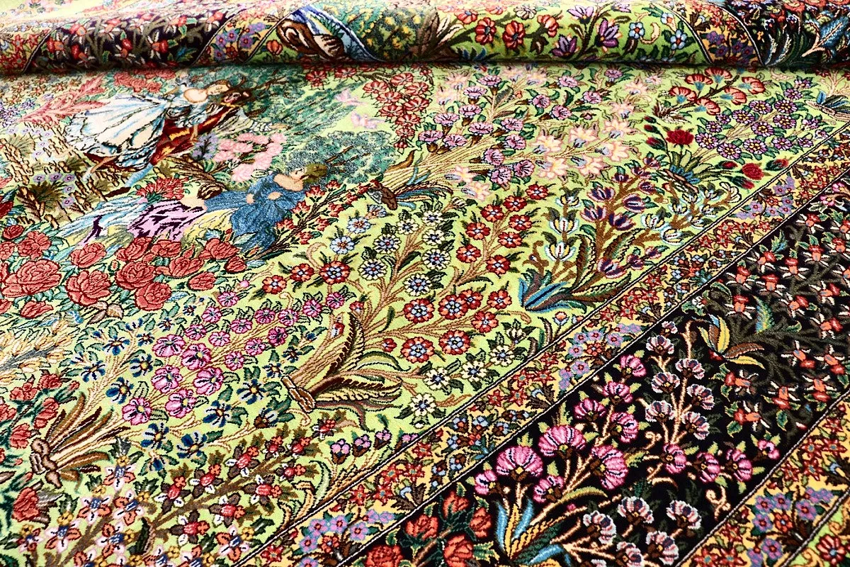 118110-10 Qom Persian Rug — hand-knotted, 209 × 135 cm, Silk