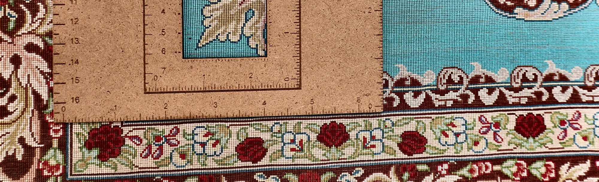 Qom Persian Rug — hand-knotted, 200 × 135 cm, Silk