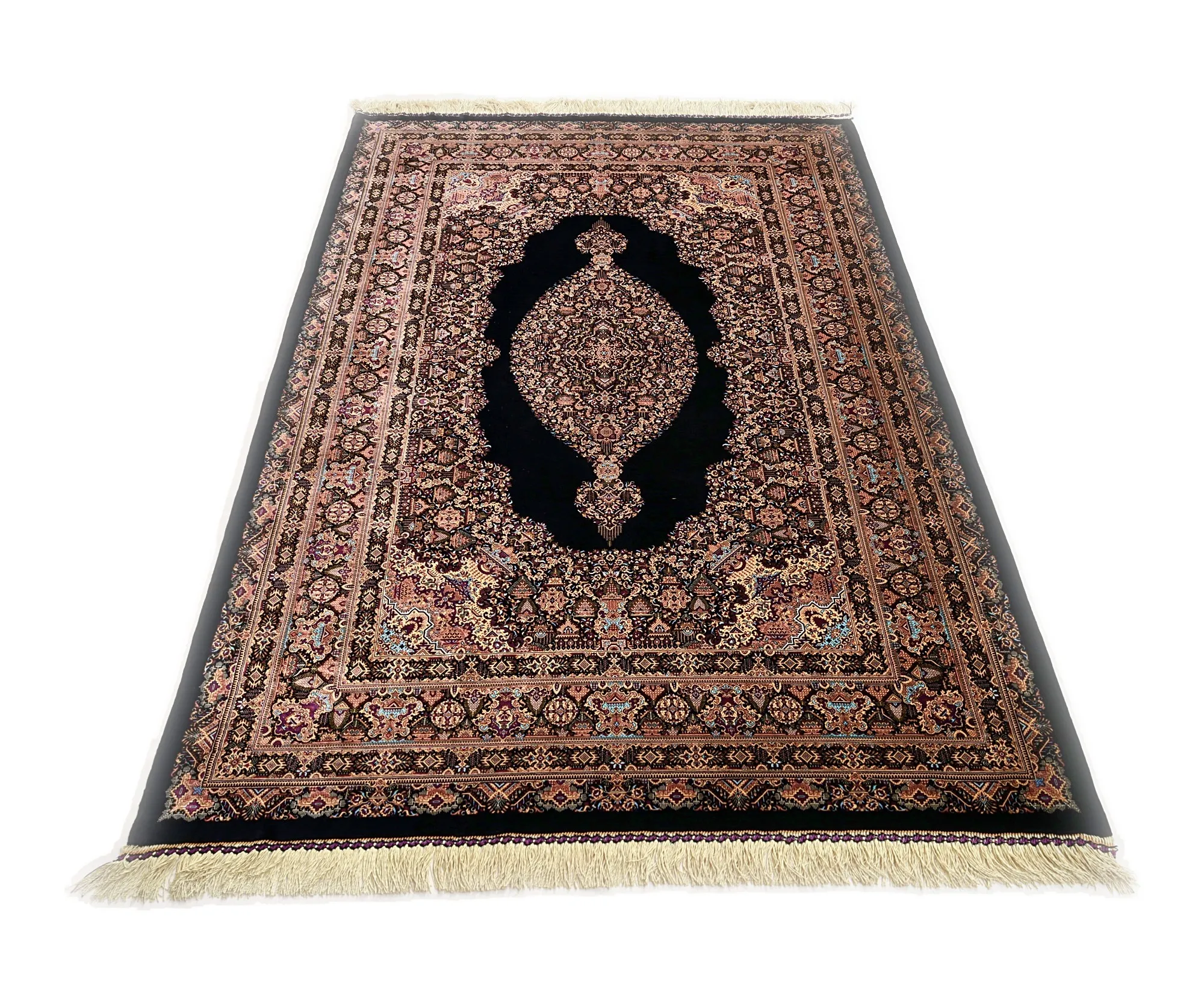 Qom Persian Rug 205 × 135 cm, Silk, hand-knotted