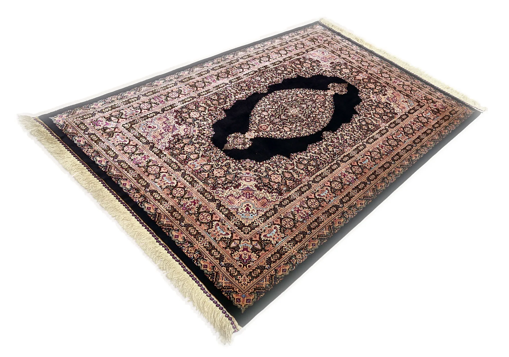 Qom Persian Rug 205 × 135 cm, Silk, hand-knotted