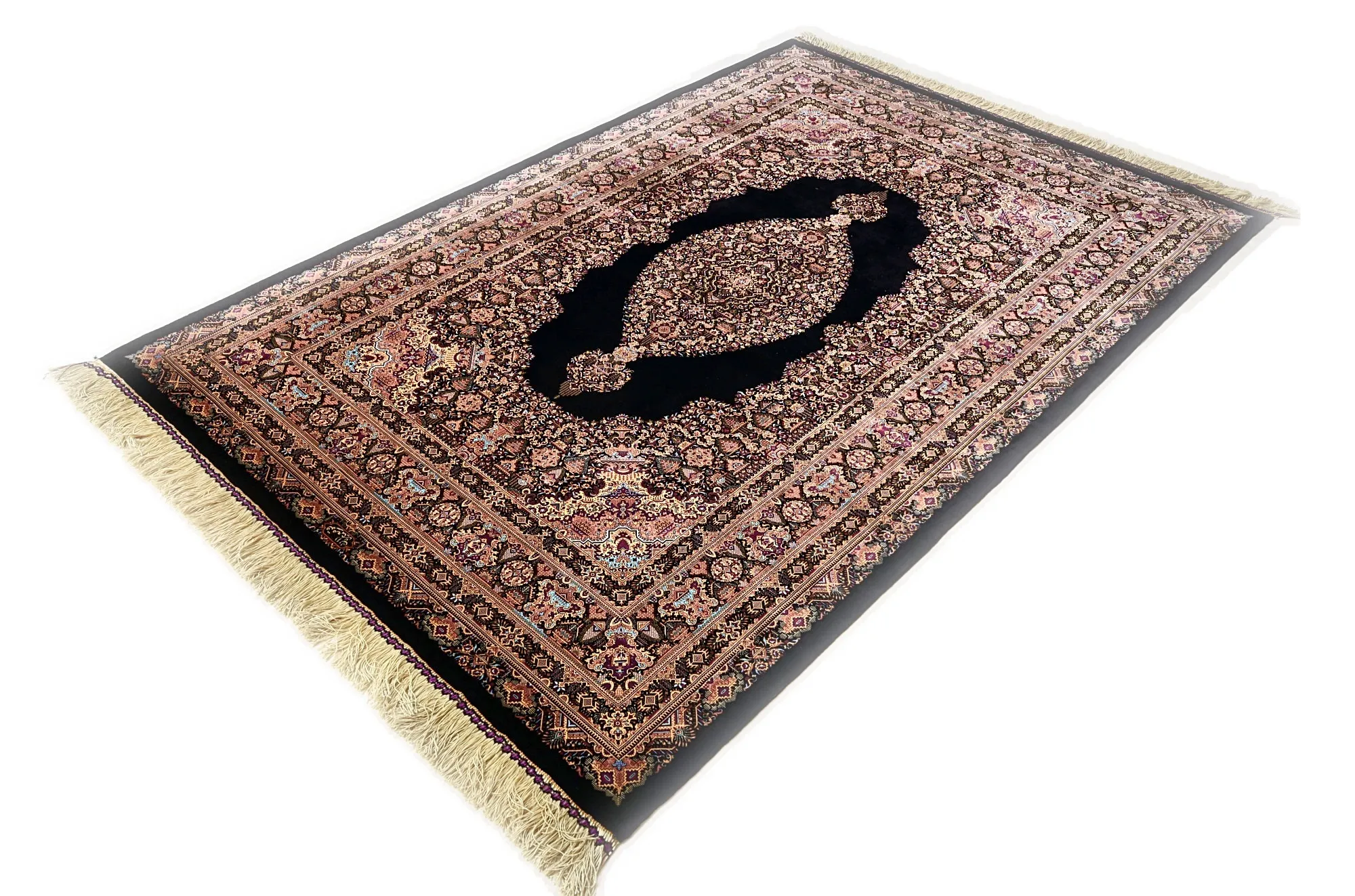 Qom Persian Rug 205 × 135 cm, Silk, hand-knotted