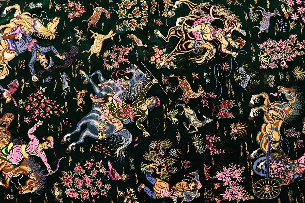 118125-07 Qom Persian Rug — hand-knotted, 204 × 136 cm, Silk