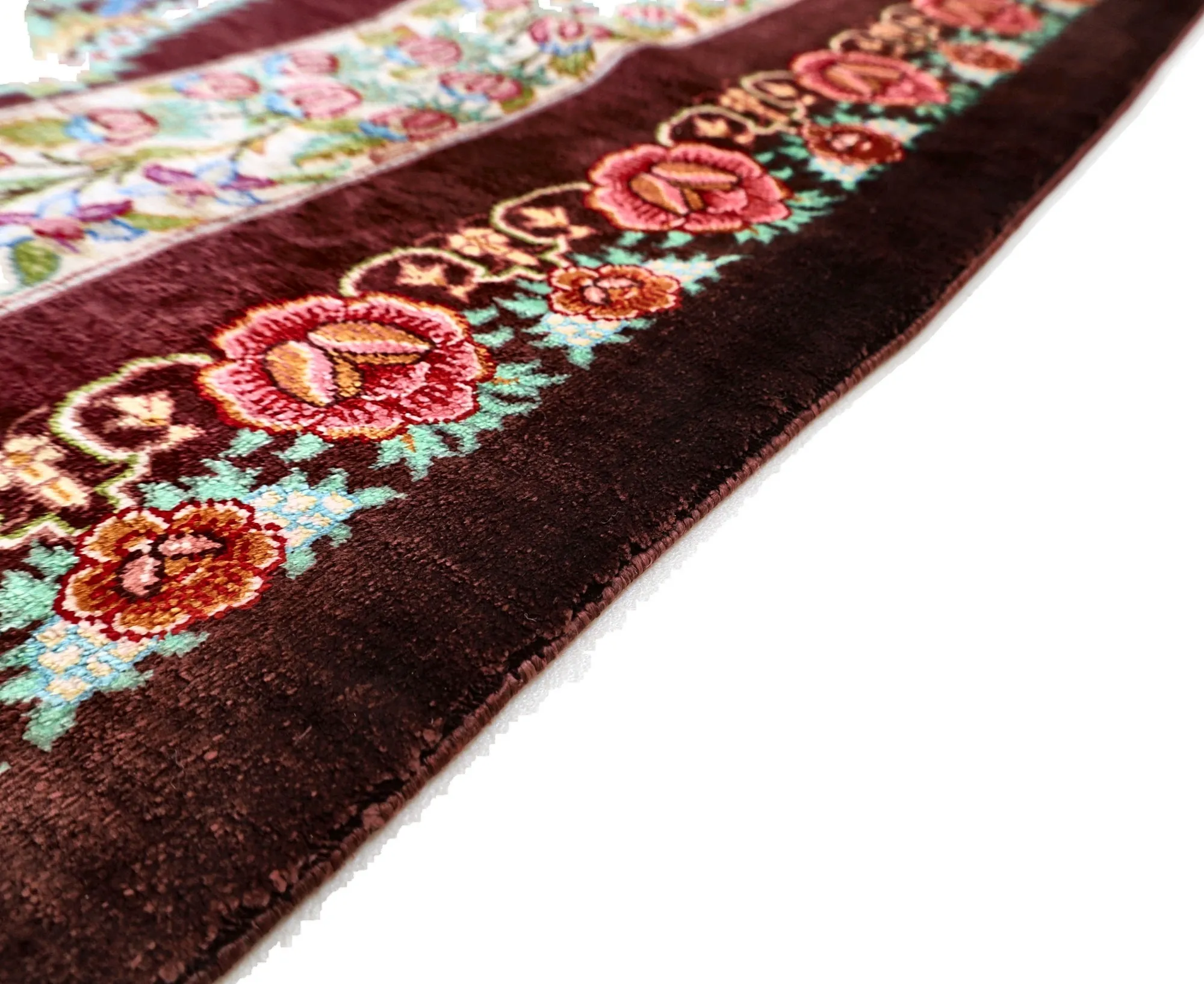 118129-07 Qom Persian Rug — hand-knotted, 347 × 247 cm, Silk