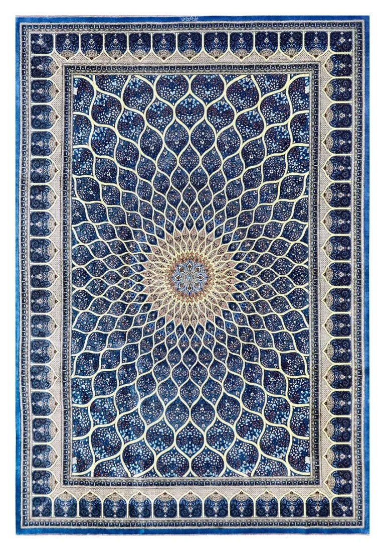 Qom Persian Rug — hand-knotted, 353 × 245 cm, Silk