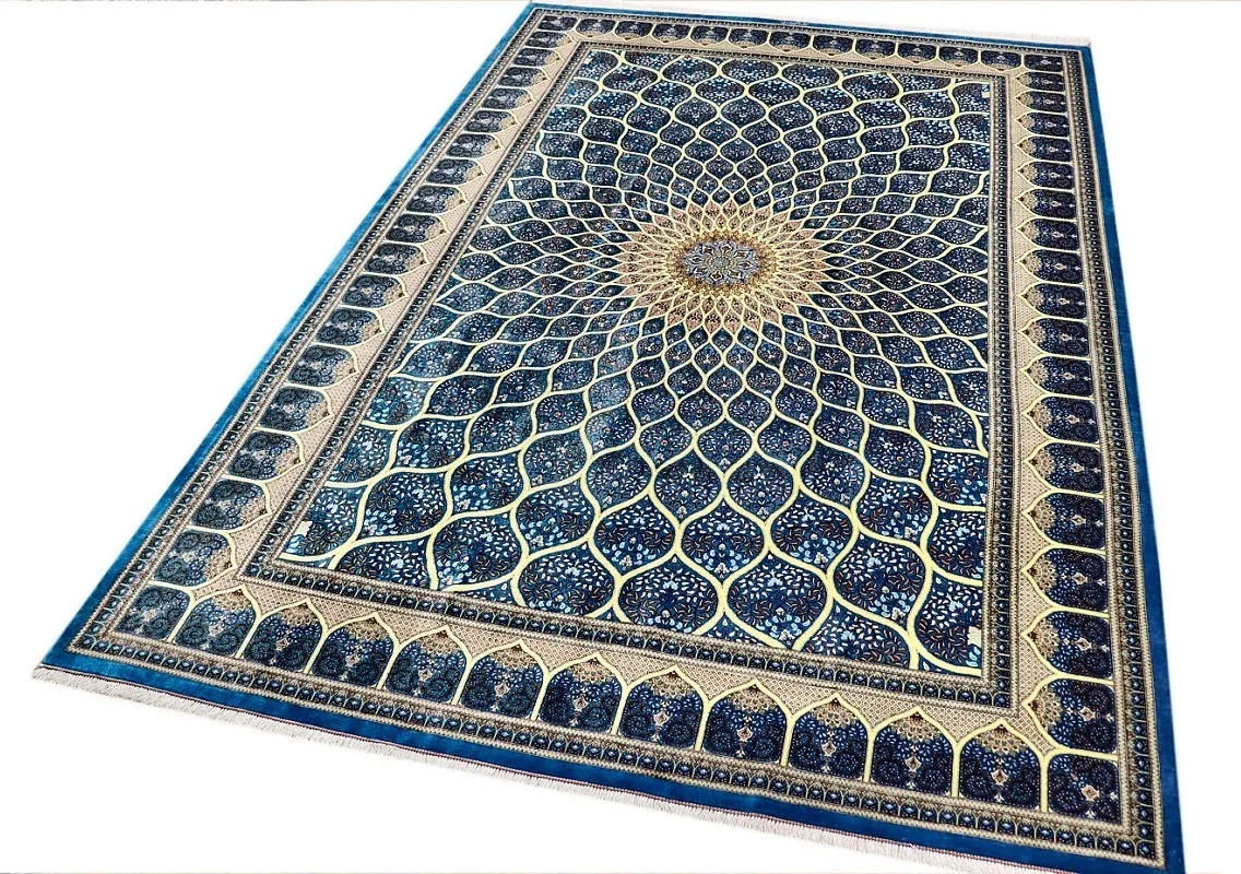 Qom Persian Rug — hand-knotted, 353 × 245 cm, Silk