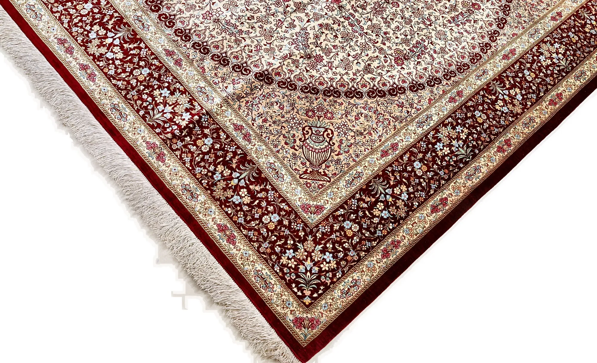 118133-04 Hand-Knotted Silk Qom Persian Rug, 193 × 193 cm