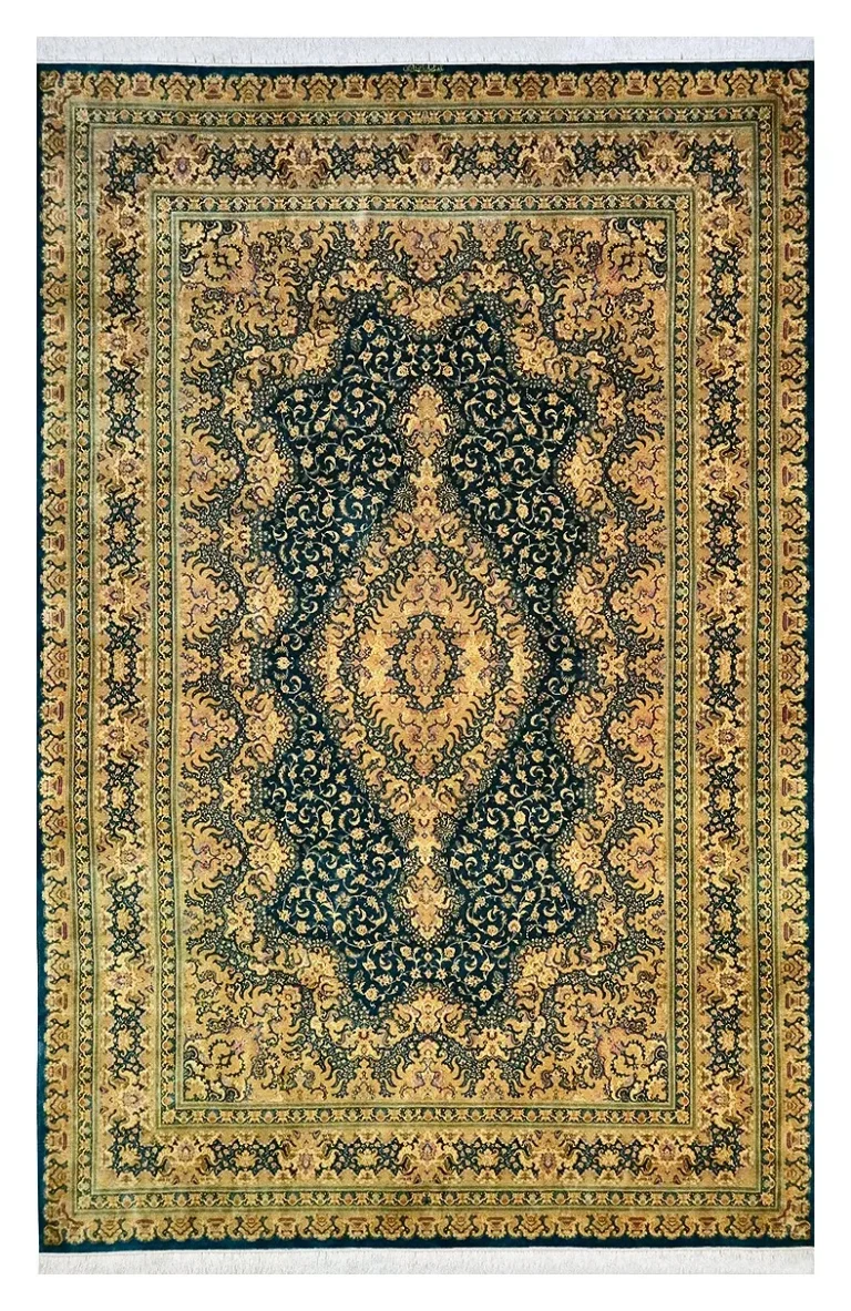 Qom Persian Rug — hand-knotted, 325 × 255 cm, Silk