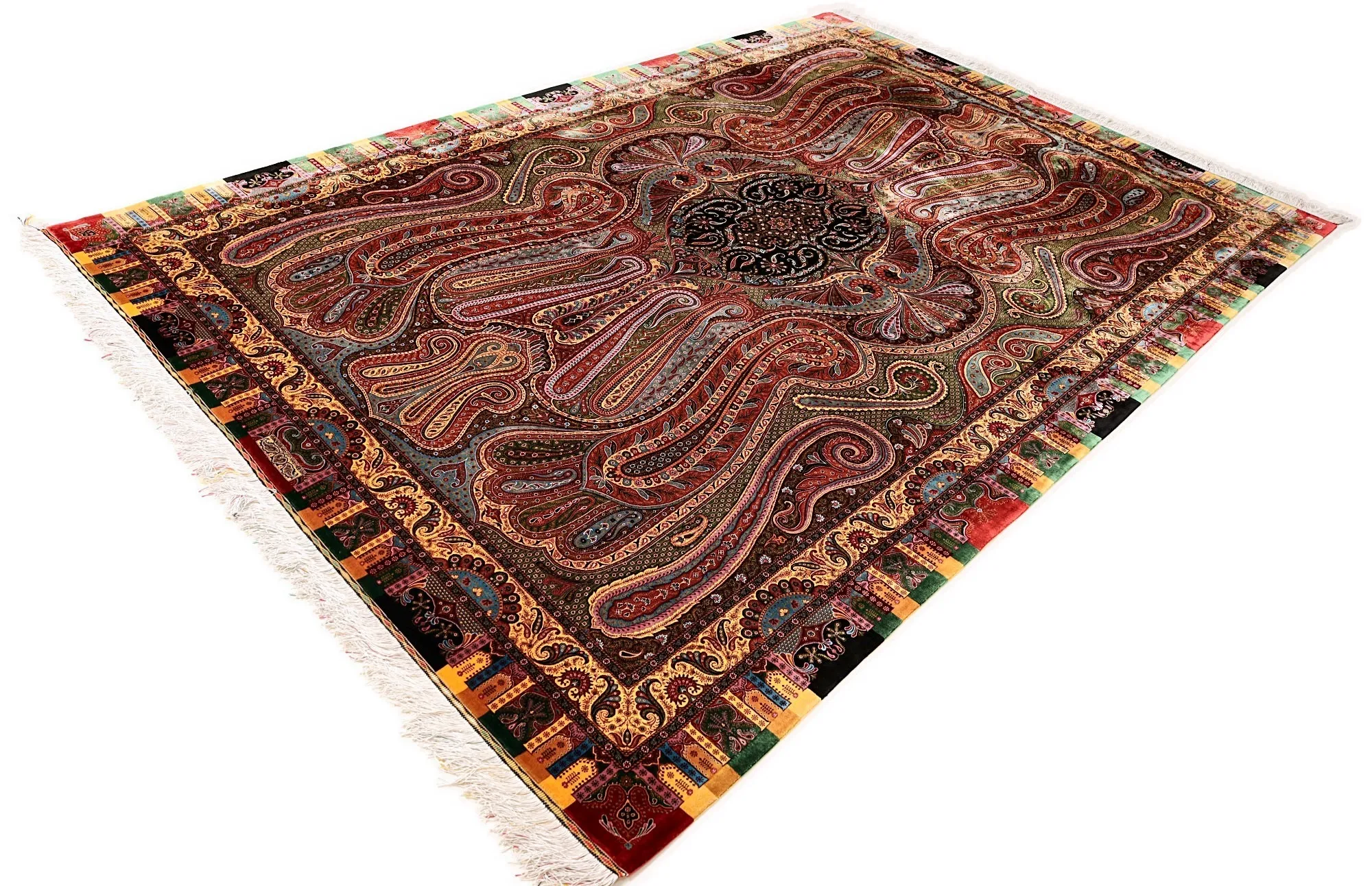 Qom Persian Rug 300 × 200 cm, Silk, hand-knotted
