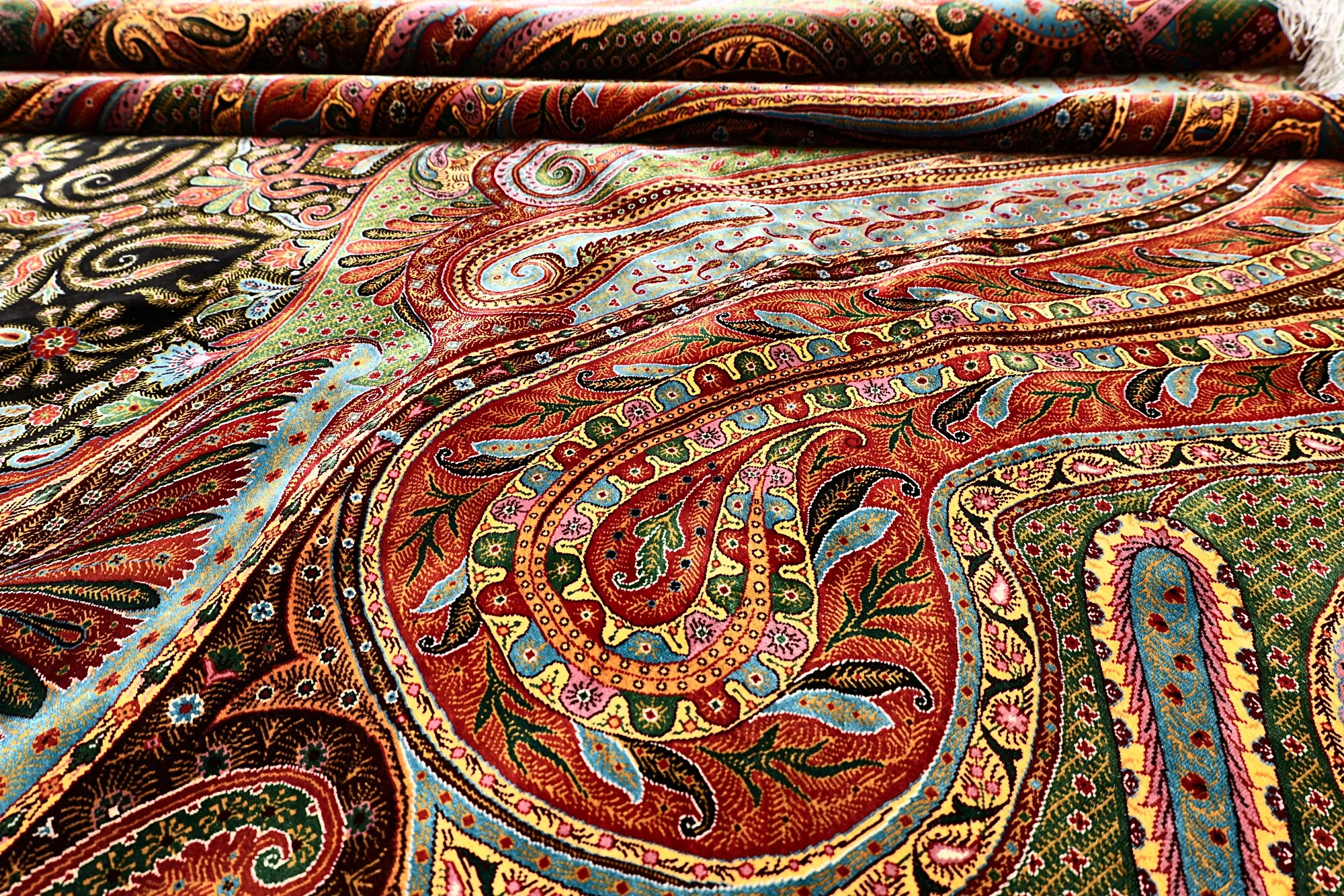 Qom Persian Rug 300 × 200 cm, Silk, hand-knotted