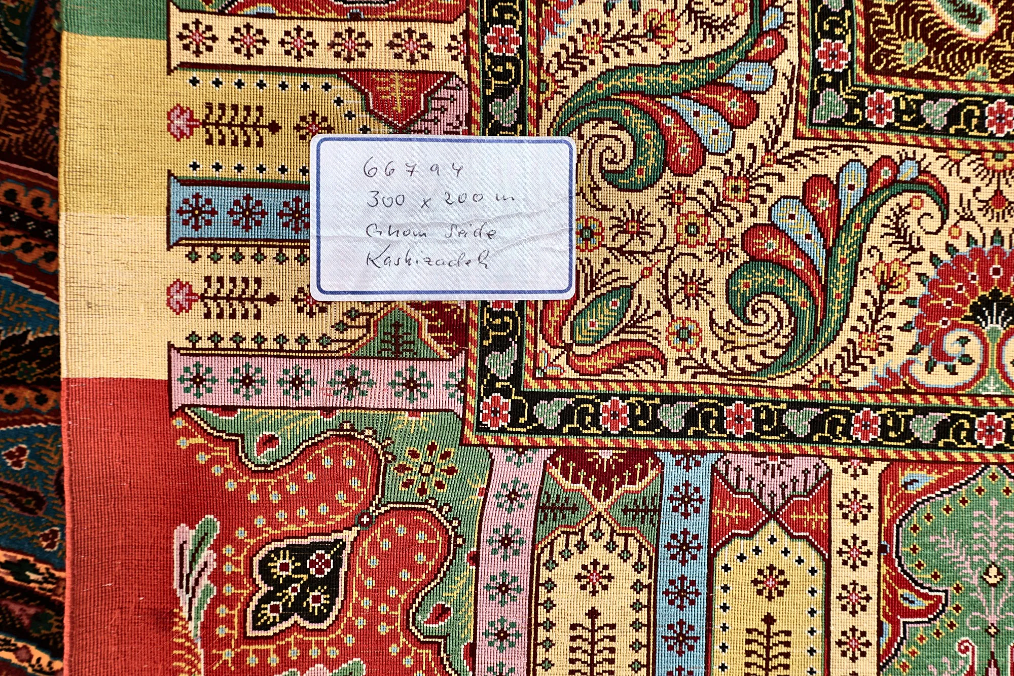 Qom Persian Rug 300 × 200 cm, Silk, hand-knotted