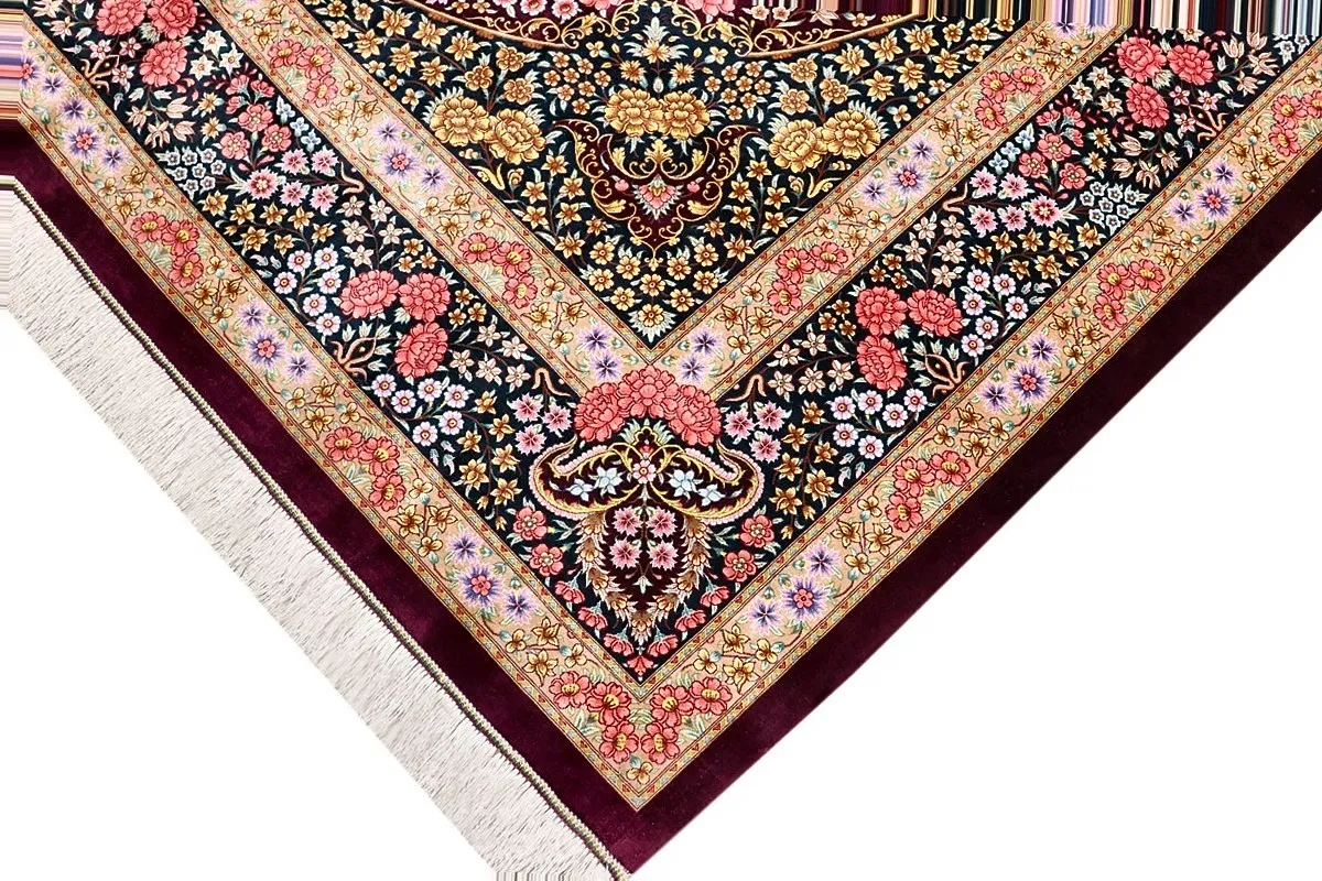 Qom Persian Rug 297 × 200 cm, Silk, hand-knotted