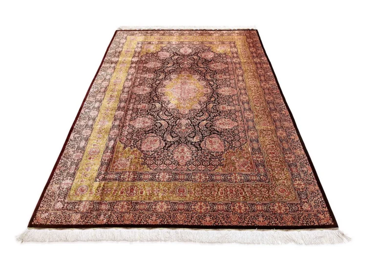 Qom Persian Rug — hand-knotted, 300 × 207 cm, Silk