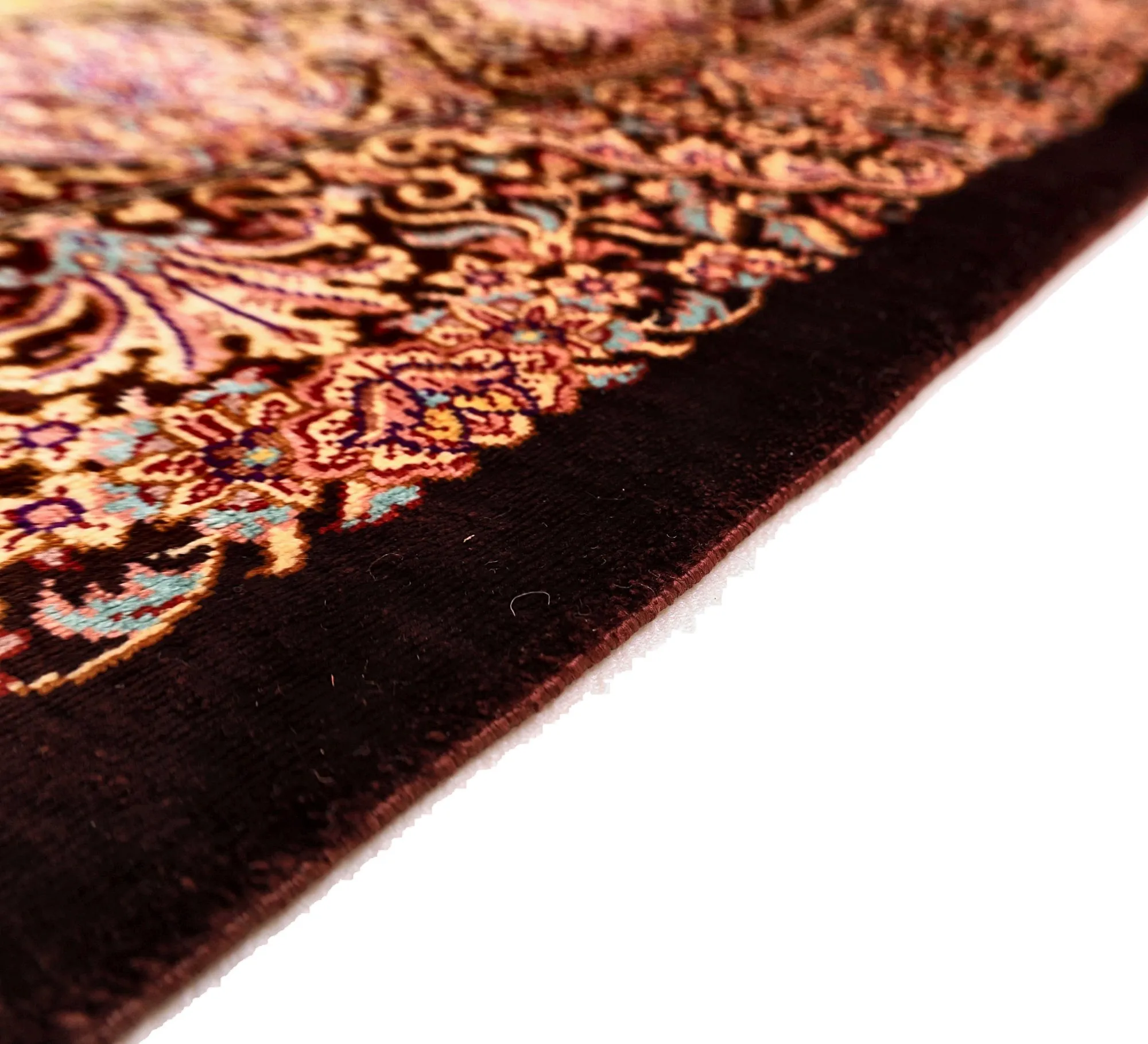 Qom Persian Rug — hand-knotted, 300 × 207 cm, Silk