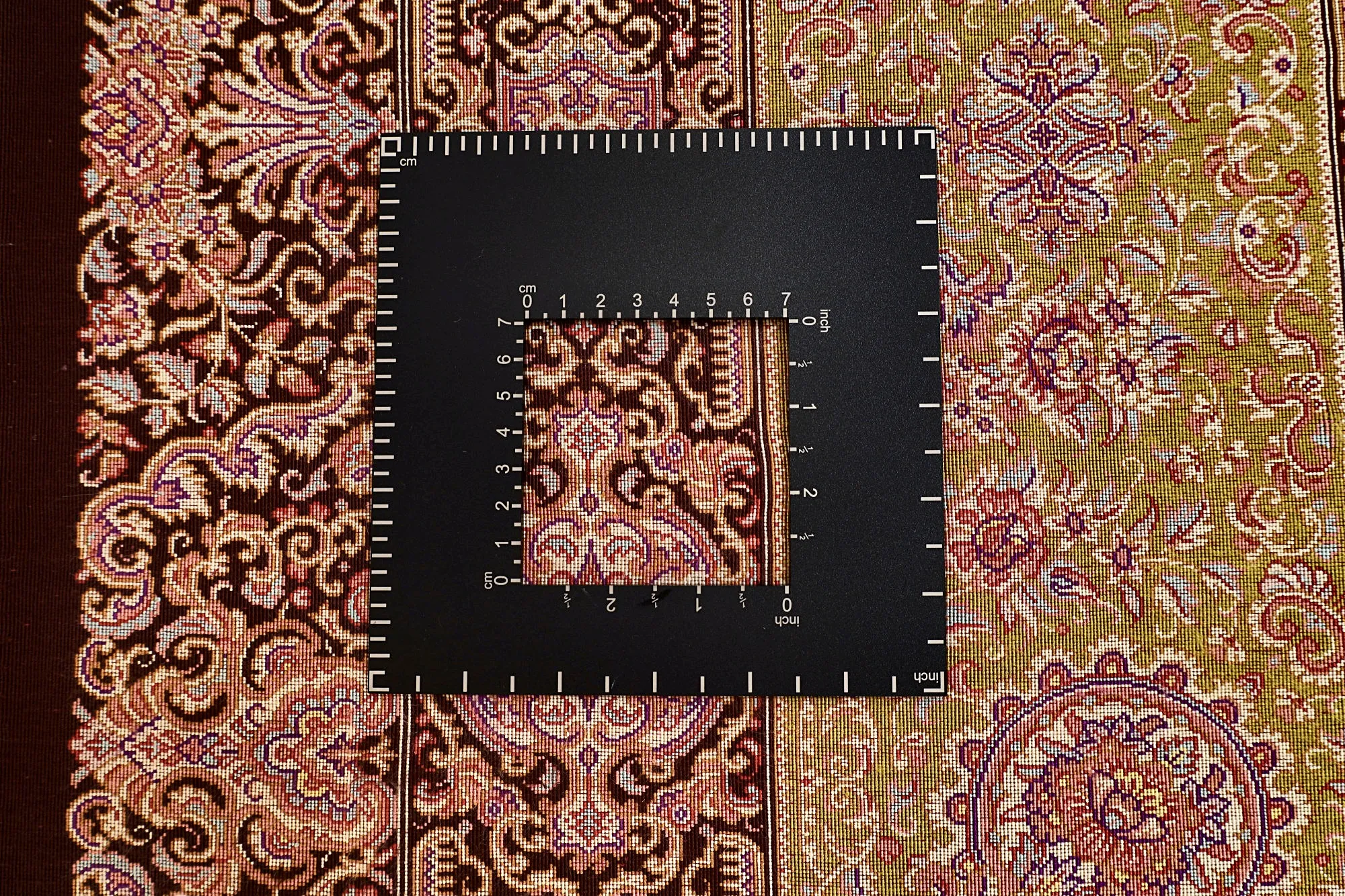 Qom Persian Rug — hand-knotted, 300 × 207 cm, Silk