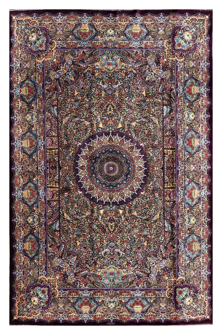 Qom Persian Rug — hand-knotted, 298 × 193 cm, Silk