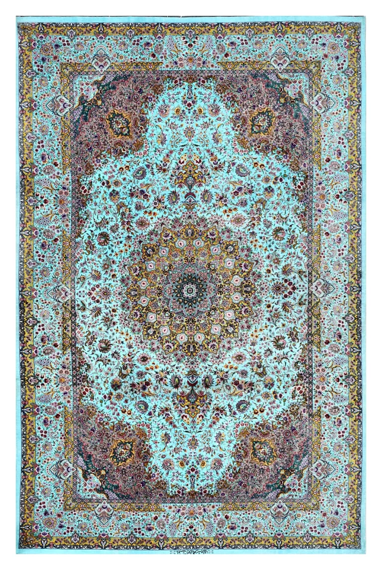 Qom Persian Rug — hand-knotted, 300 × 195 cm, Silk