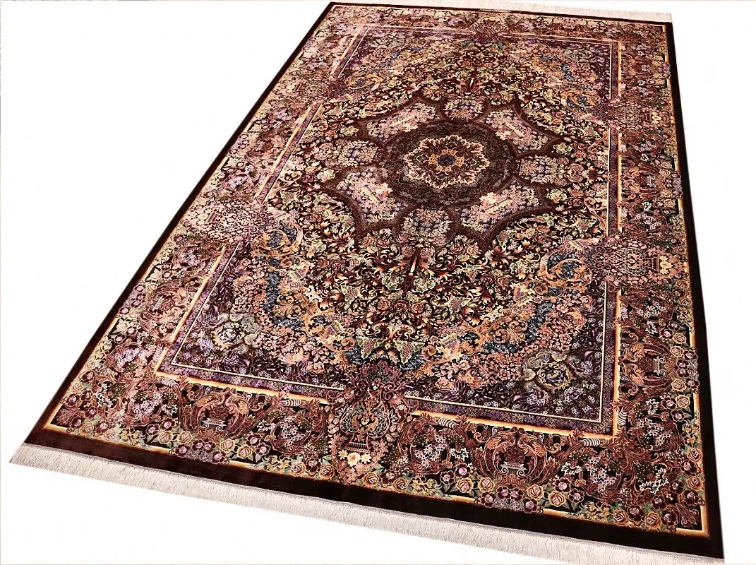 118145-03 Hand-Knotted Silk Qom Persian Rug, 305 × 205 cm