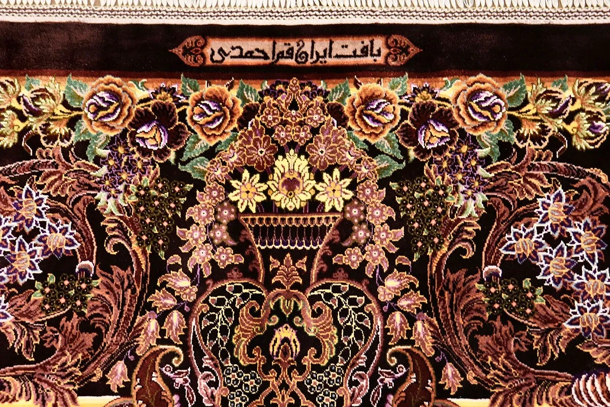 118145-04 Hand-Knotted Silk Qom Persian Rug, 305 × 205 cm