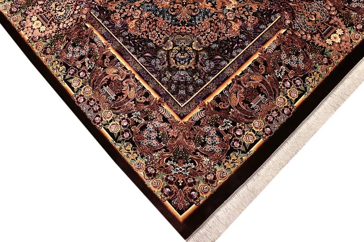 118145-06 Hand-Knotted Silk Qom Persian Rug, 305 × 205 cm