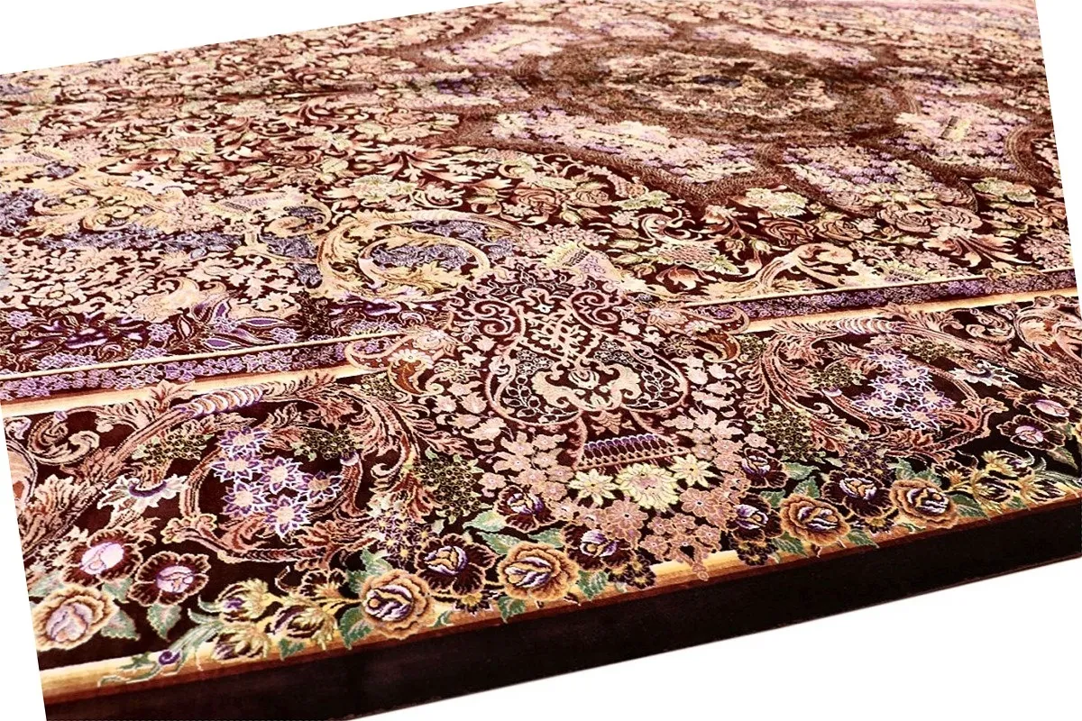 118145-09 Hand-Knotted Silk Qom Persian Rug, 305 × 205 cm