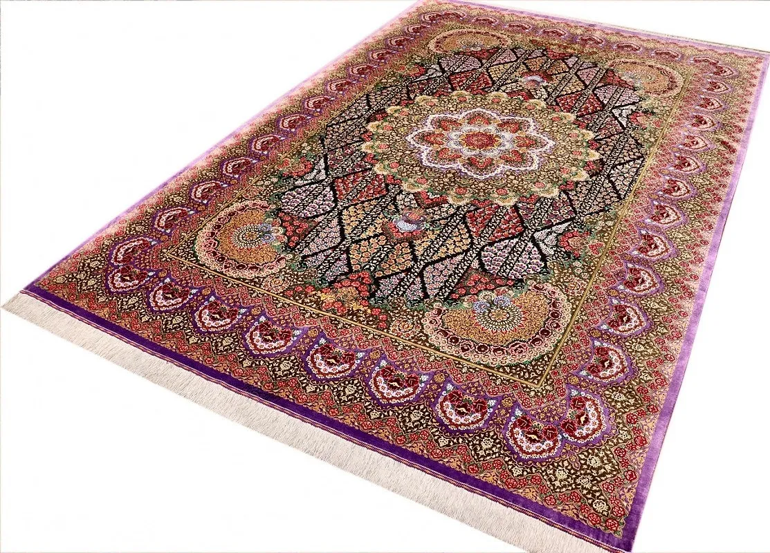 118148-10 Qom Persian Rug — hand-knotted, 295 × 200 cm, Silk