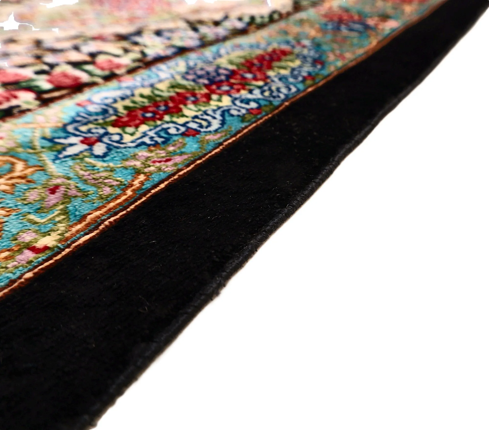 Hand-Knotted Silk Qom Persian Rug, 300 × 200 cm