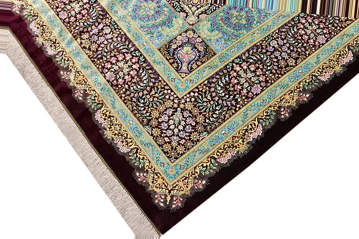 Qom Persian Rug 250 × 250 cm, Silk, hand-knotted