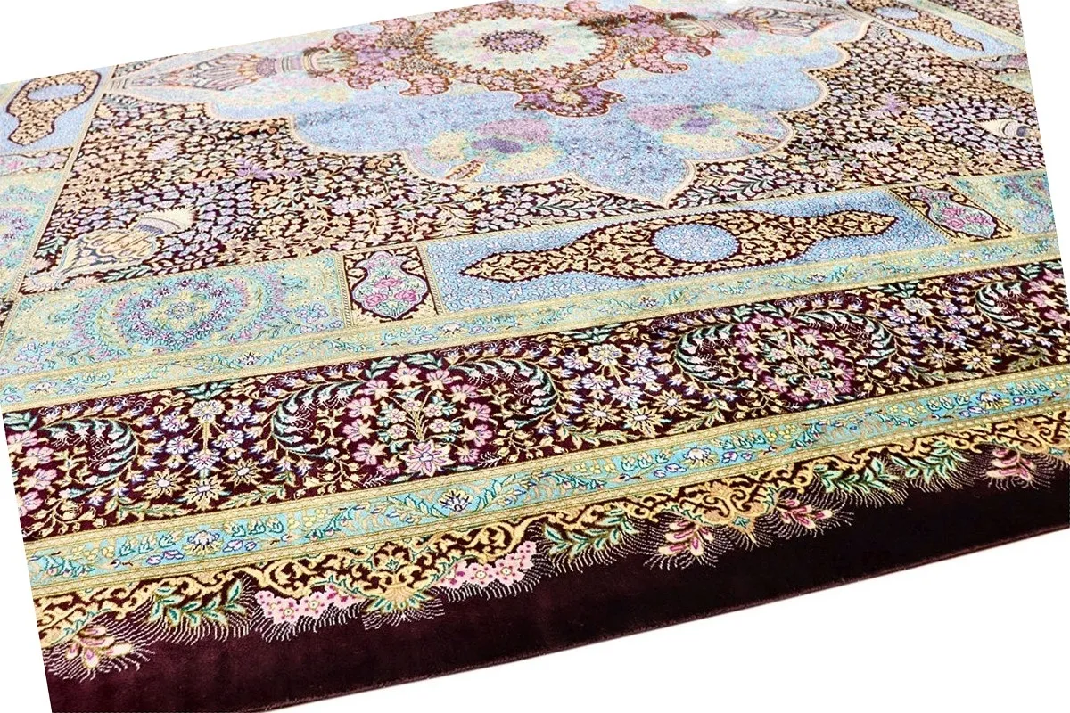 Qom Persian Rug 250 × 250 cm, Silk, hand-knotted