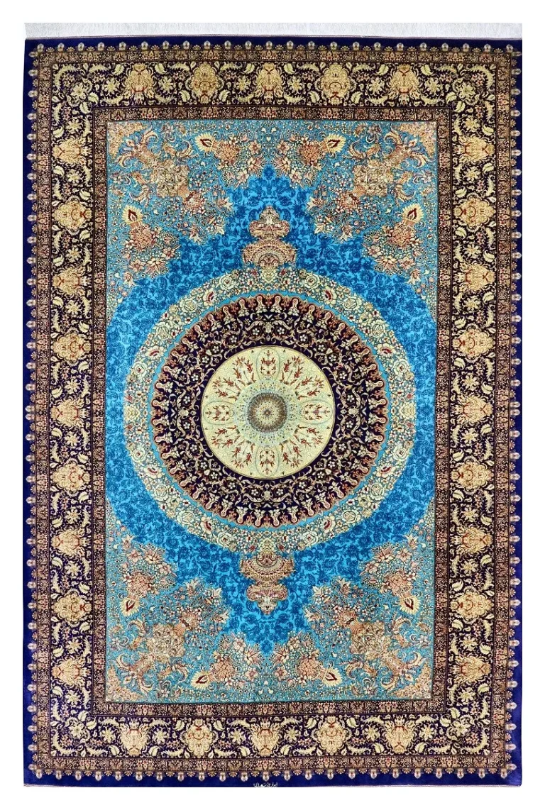 Qom Persian Rug — hand-knotted, 300 × 200 cm, Silk