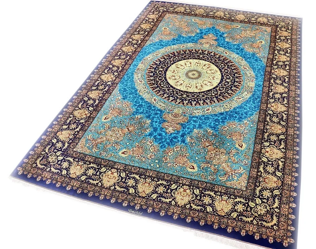 Qom Persian Rug — hand-knotted, 300 × 200 cm, Silk