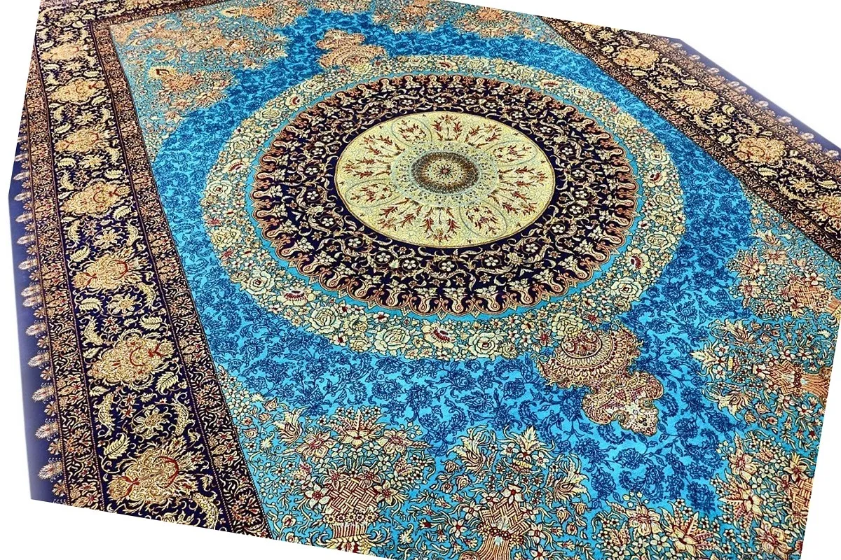 Qom Persian Rug — hand-knotted, 300 × 200 cm, Silk