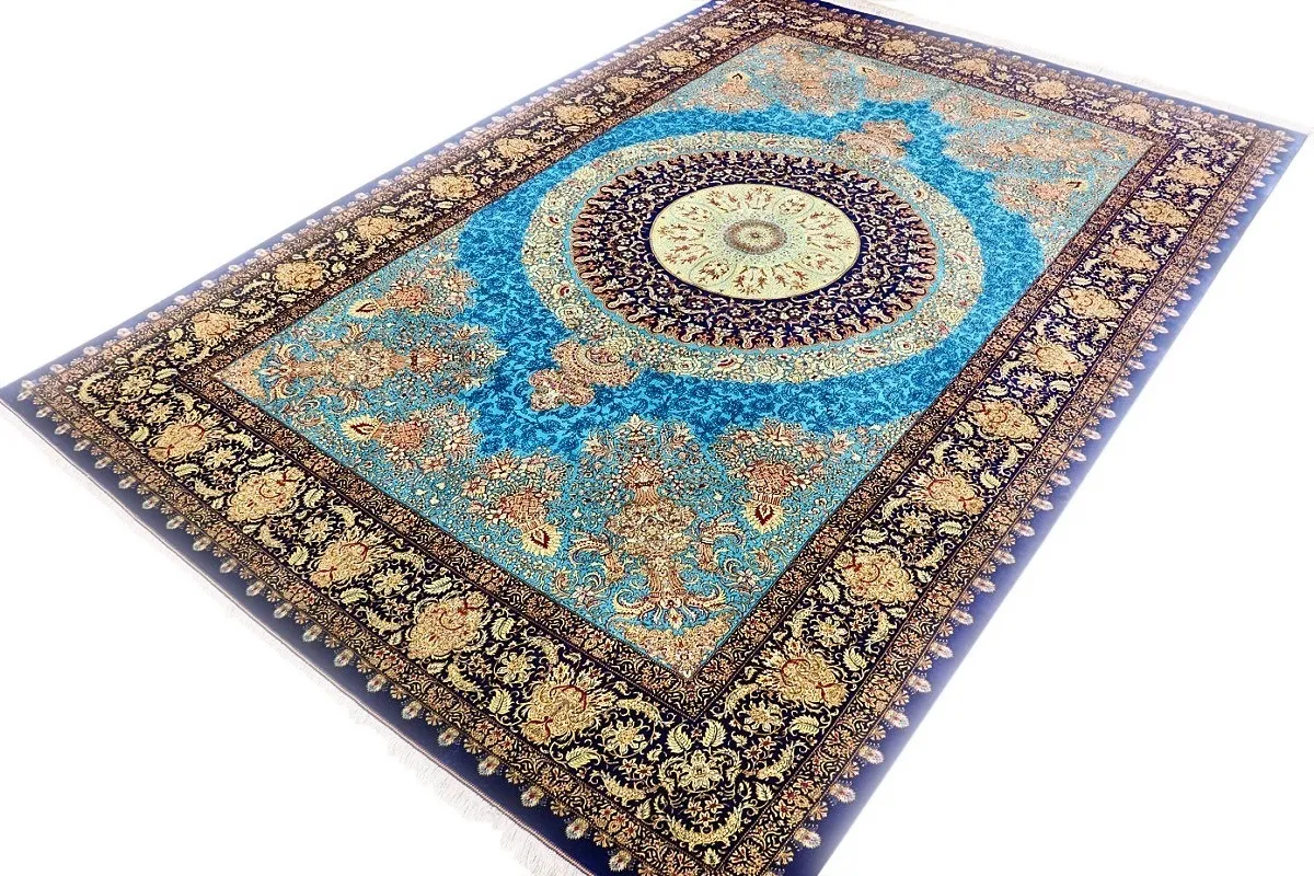 Qom Persian Rug — hand-knotted, 300 × 200 cm, Silk