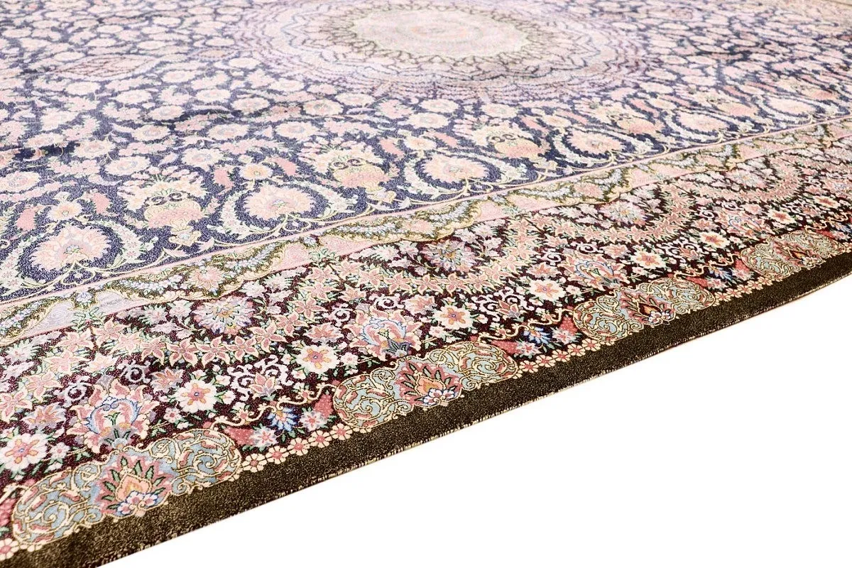 118153-08 Hand-Knotted Silk Qom Persian Rug, 260 × 200 cm