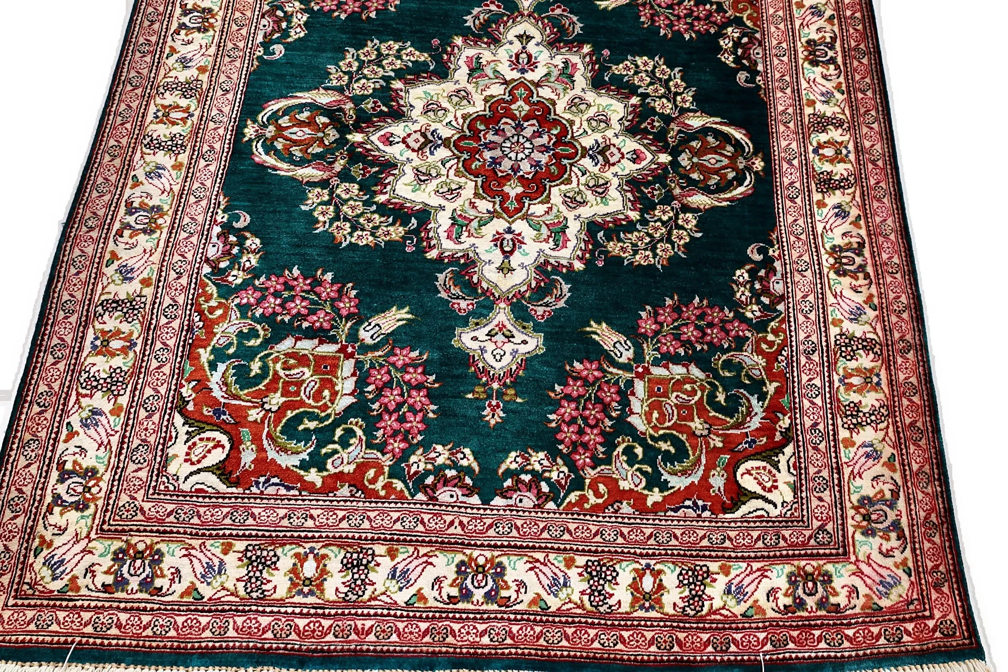 118154-01 Qom Persian Rug — hand-knotted, 400 × 80 cm, Silk