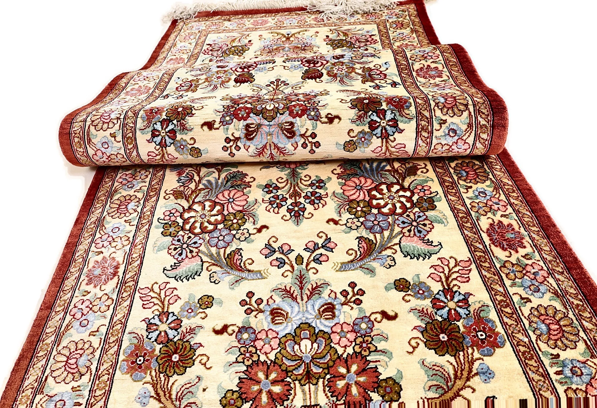 118155-06 Qom Persian Rug 200 × 60 cm, Silk, hand-knotted