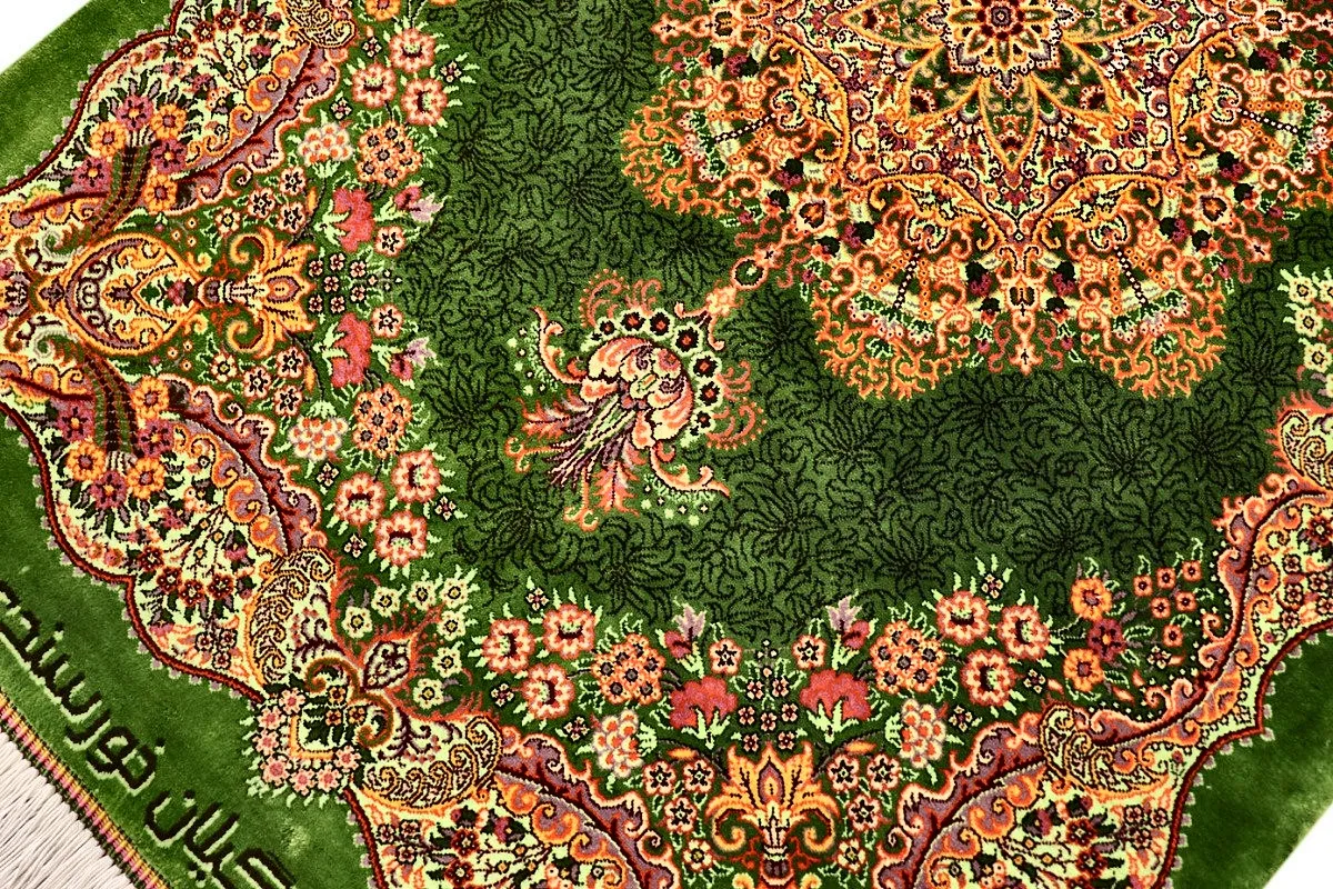 Persian Rug 97 × 64 cm, Silk, hand-knotted