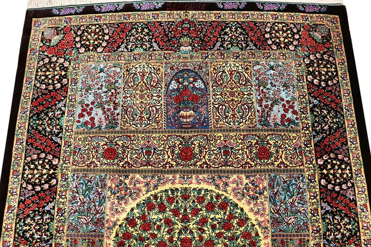 118159-03 Qom Persian Rug — hand-knotted, 150 × 100 cm, Silk
