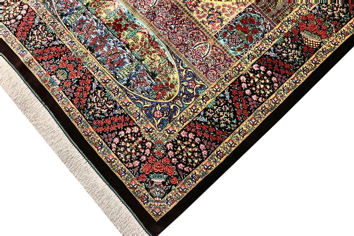 118159-04 Qom Persian Rug — hand-knotted, 150 × 100 cm, Silk