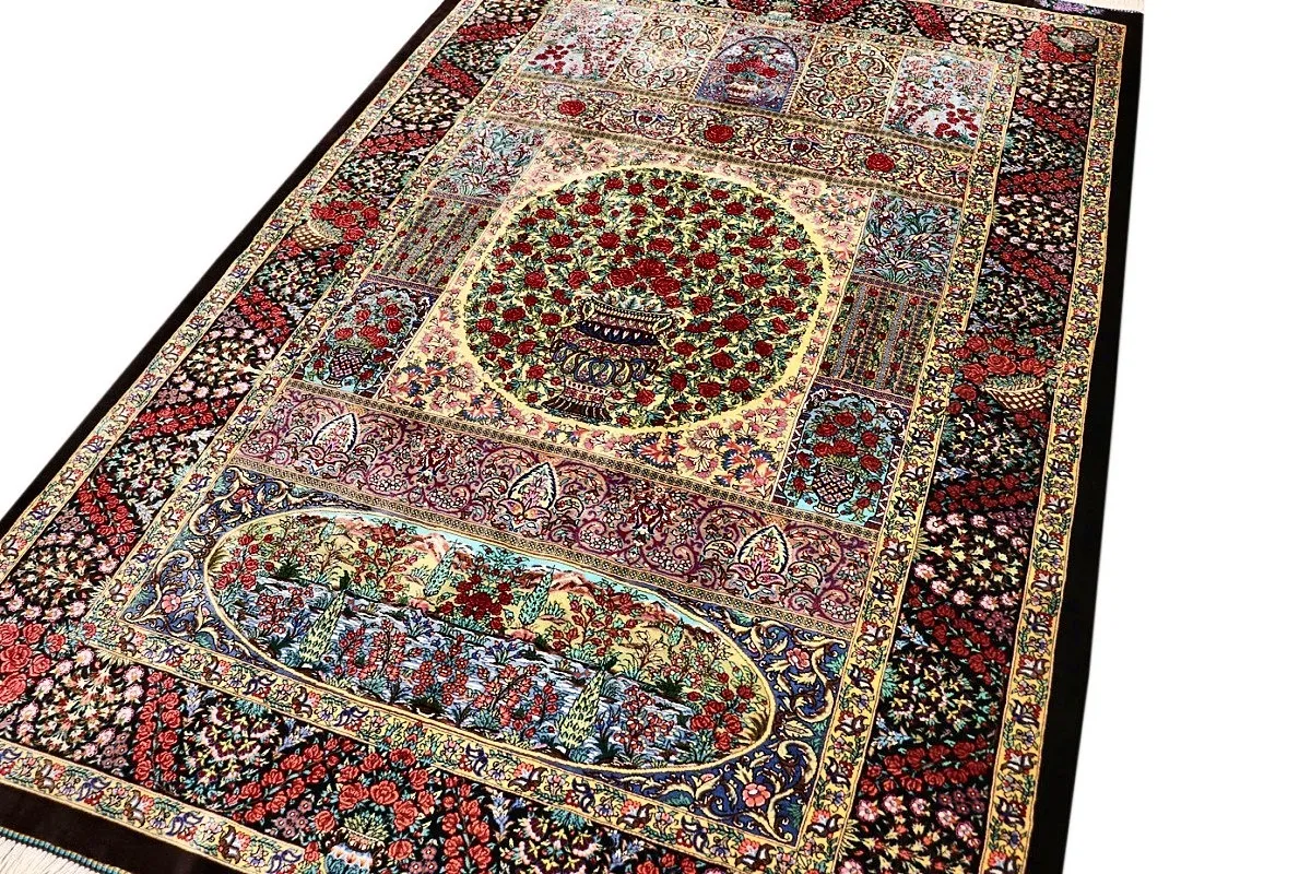 118159-06 Qom Persian Rug — hand-knotted, 150 × 100 cm, Silk
