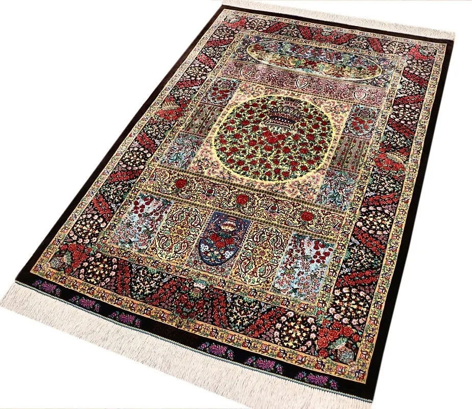 118159-08 Qom Persian Rug — hand-knotted, 150 × 100 cm, Silk