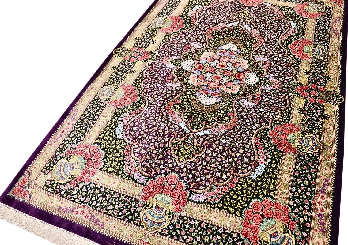 118160-06 Qom Persian Rug 156 × 100 cm, Silk, hand-knotted