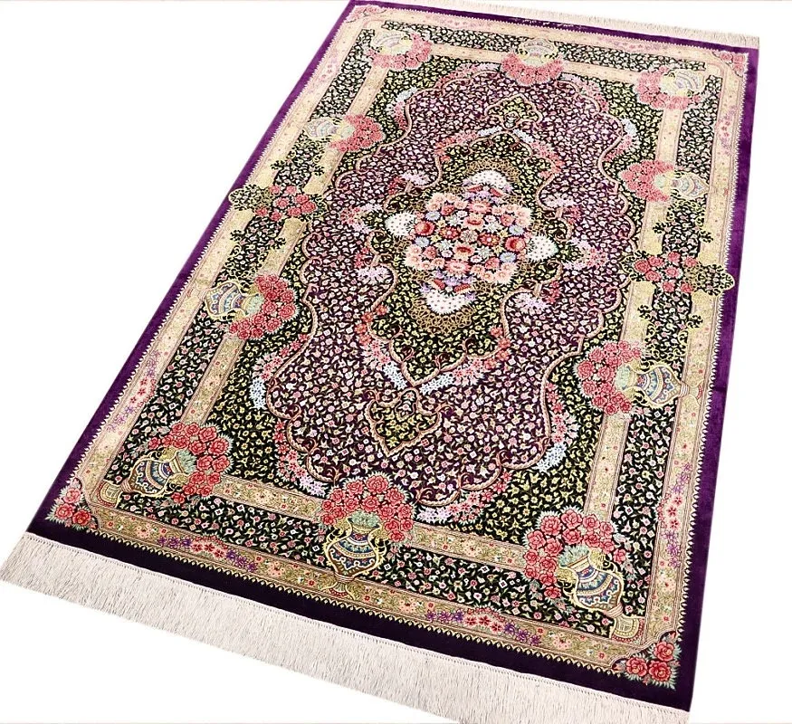 118160-07 Qom Persian Rug 156 × 100 cm, Silk, hand-knotted