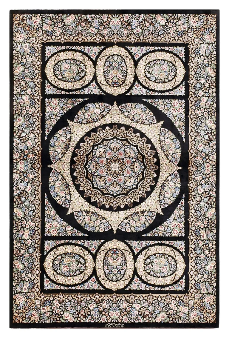 Qom Persian Rug 150 × 98 cm, Silk, hand-knotted